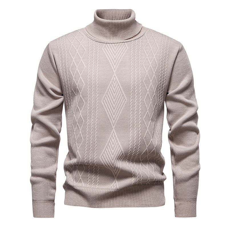 Men's Cable Knit Turtleneck Sweater - Elena Harper