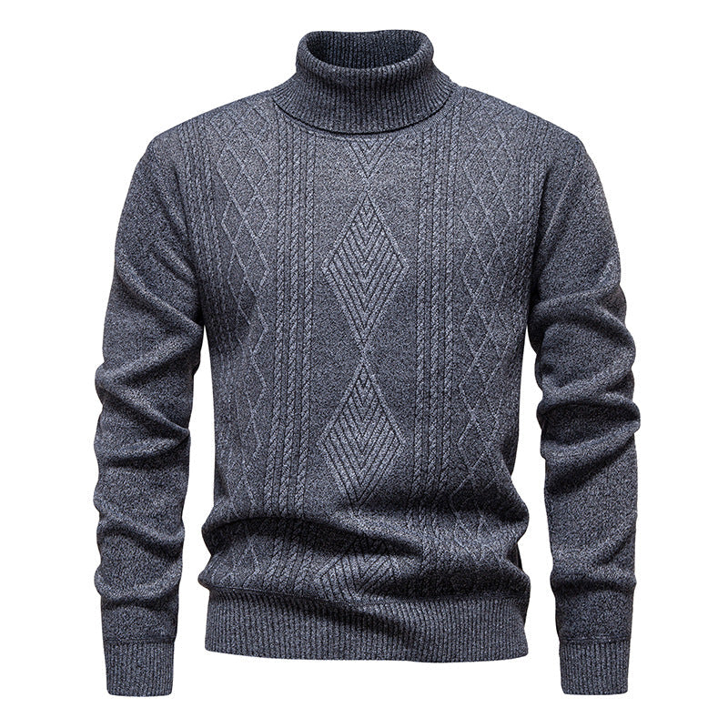 Men's Cable Knit Turtleneck Sweater - Elena Harper
