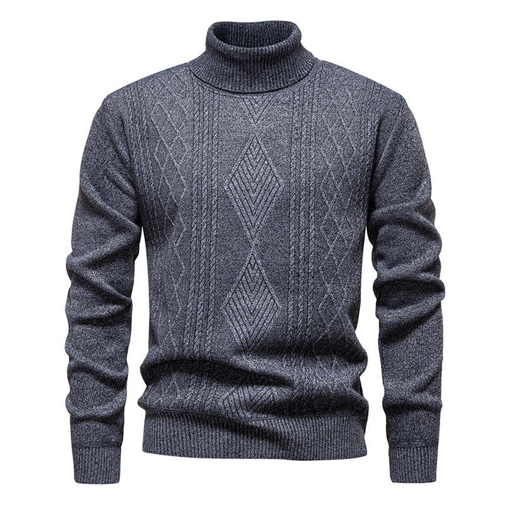 Men's Cable Knit Turtleneck Sweater - Elena Harper