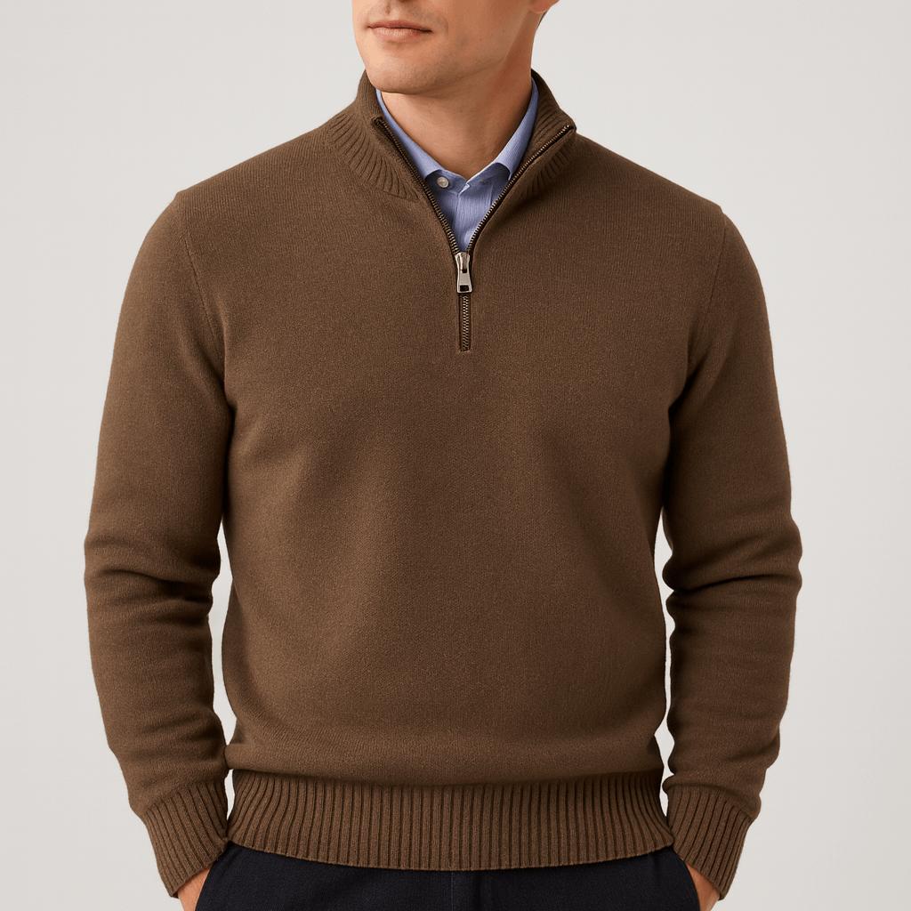 Men's Zip Pullover with Loose Fit and Full Zip