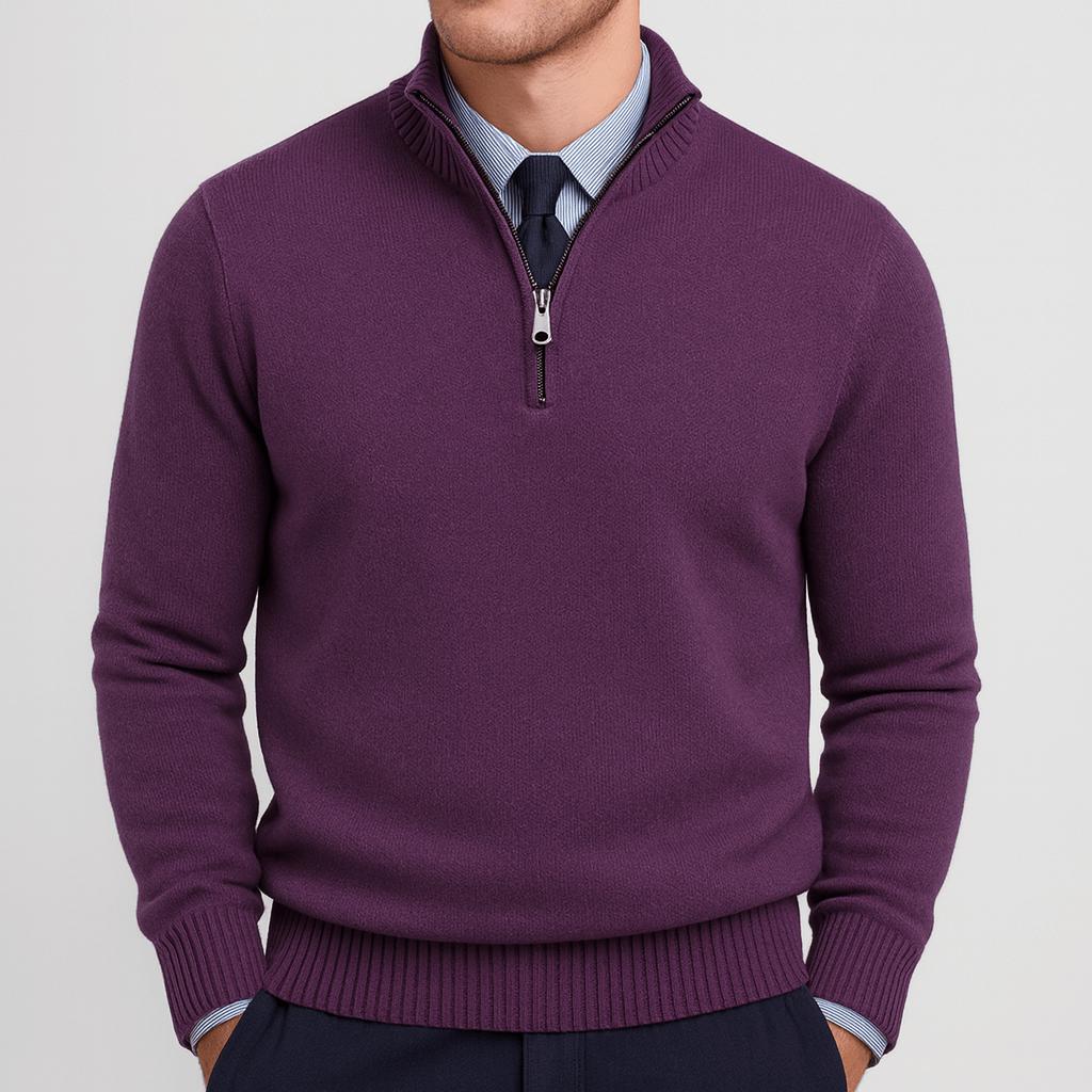 Men's Zip Pullover with Loose Fit and Full Zip