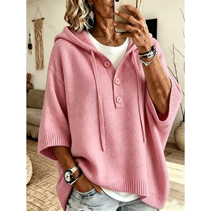 Nathalie - Chic Oversized Buttoned Hoodie