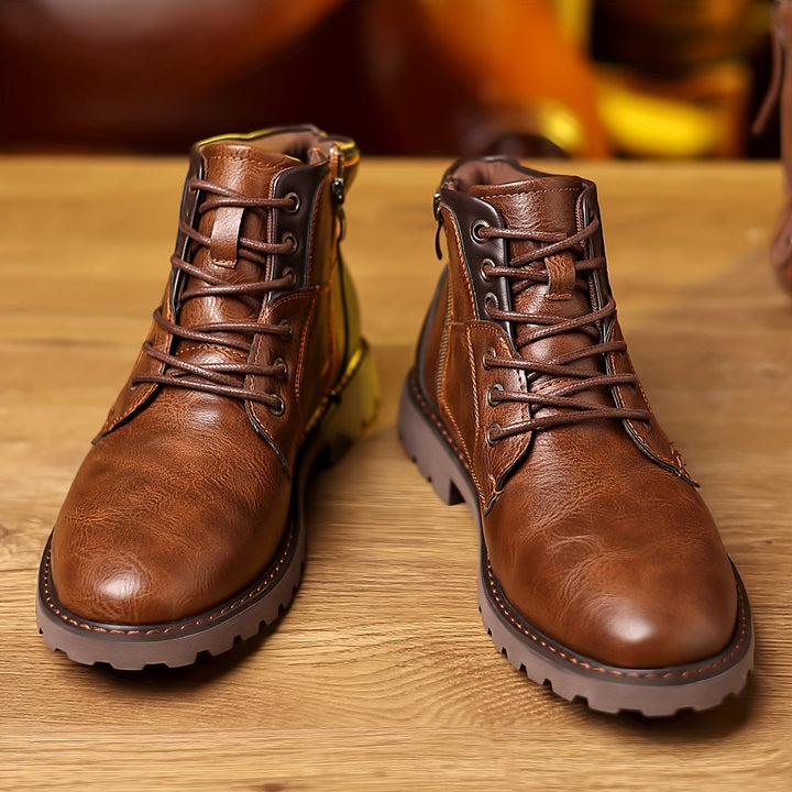 Mats - Men's Zip Leather Ankle Boots