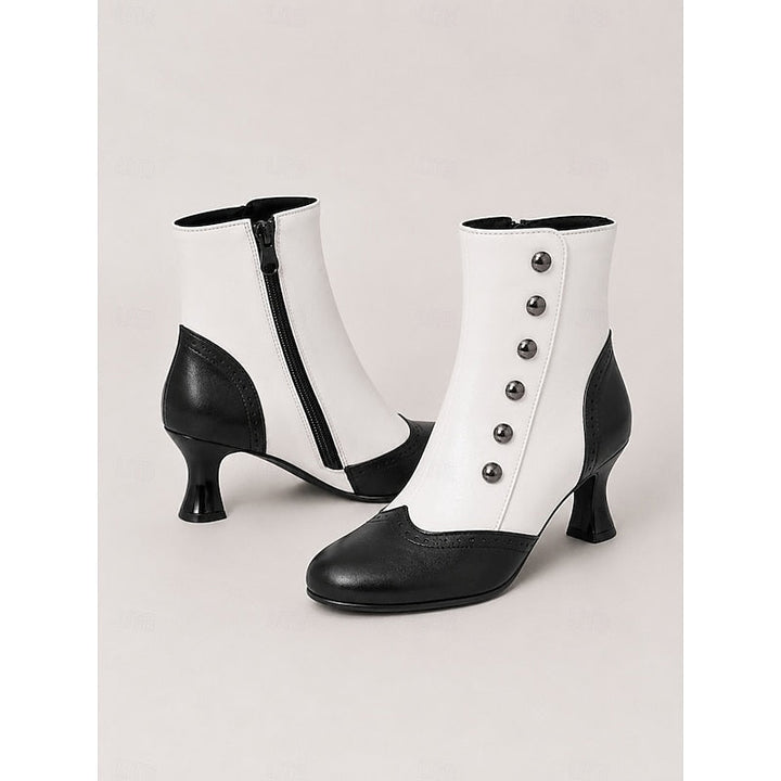 Eleanora | Women's Vintage Two-Tone Ankle Boots with Contrast