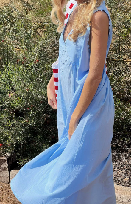 Women's Fine Strap Summer Midi Beach Dress – Lightweight, Casual