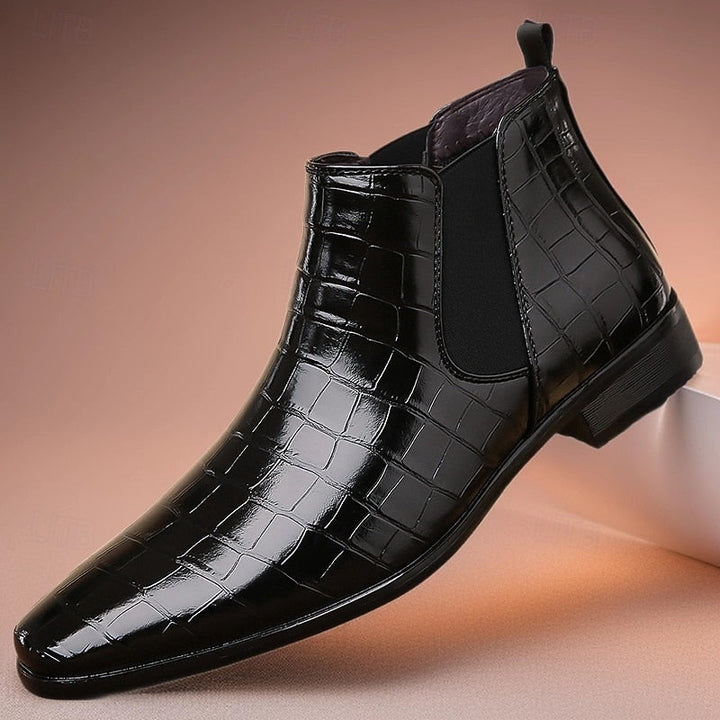 Adrian | Men's Polished Chelsea Boots with Elastic Side Panels