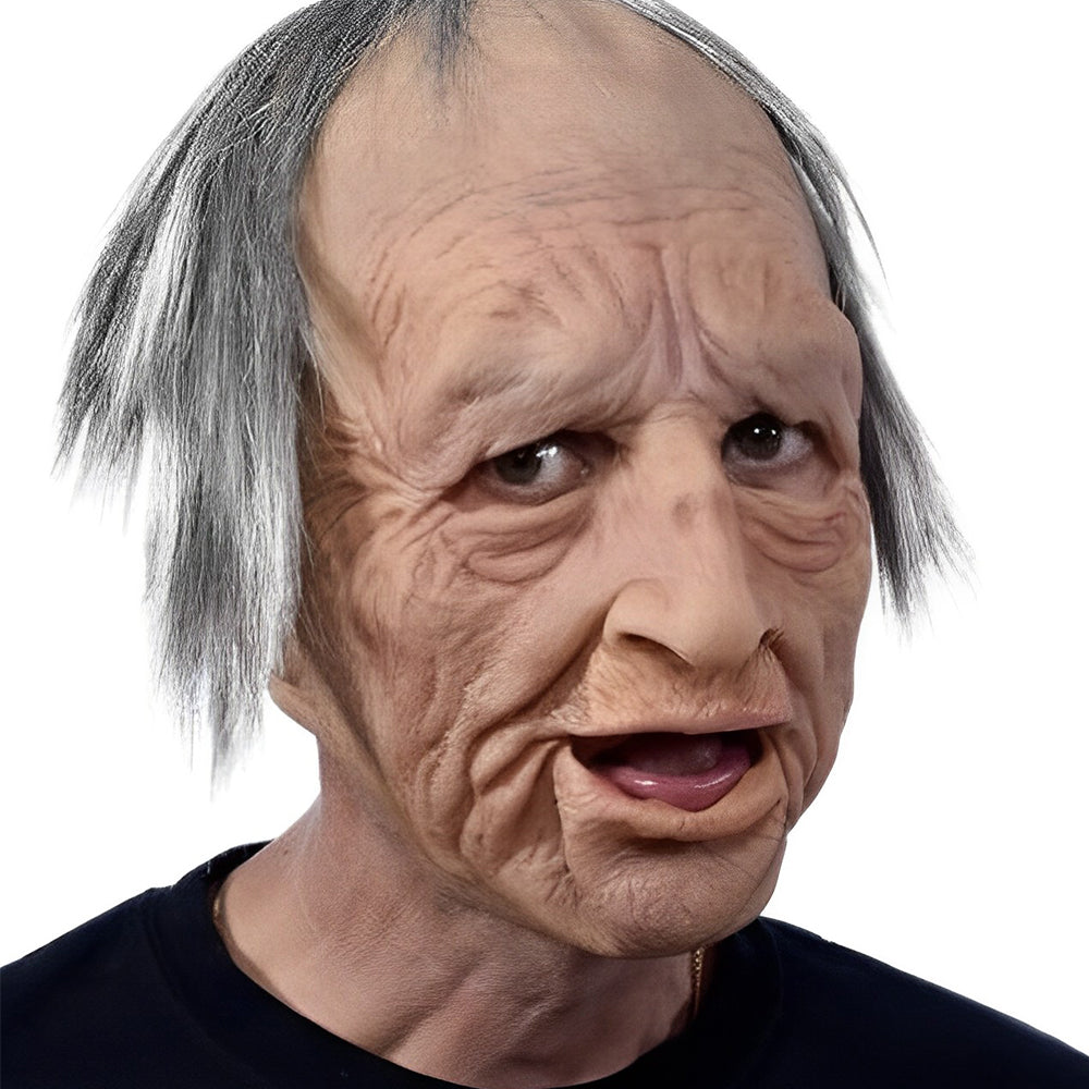Unisex Realistic Latex Old Man Mask - Expressive Halloween Headpiece