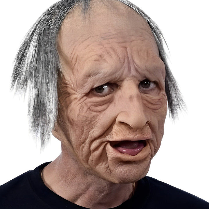 Unisex Realistic Latex Old Man Mask - Expressive Halloween Headpiece