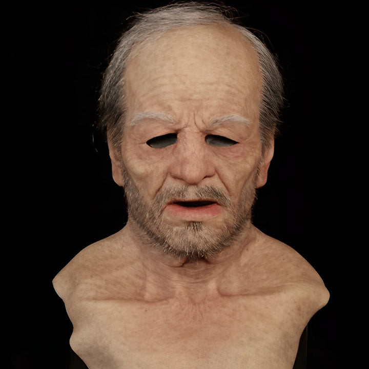 Unisex Realistic Latex Old Man Mask - Expressive Halloween Headpiece