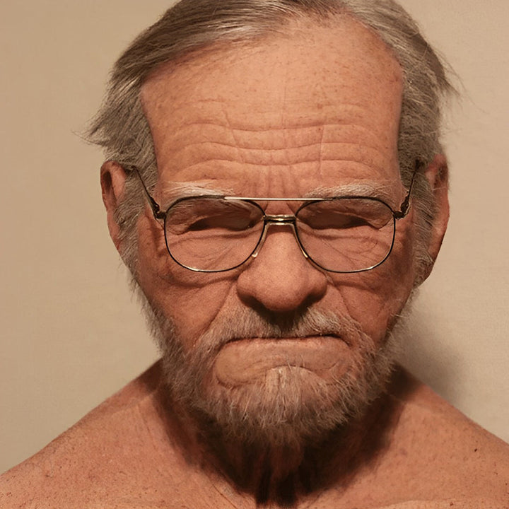Unisex Realistic Latex Old Man Mask - Expressive Halloween Headpiece