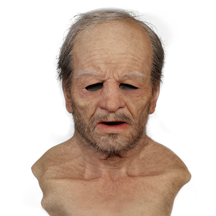 Unisex Realistic Latex Old Man Mask - Expressive Halloween Headpiece