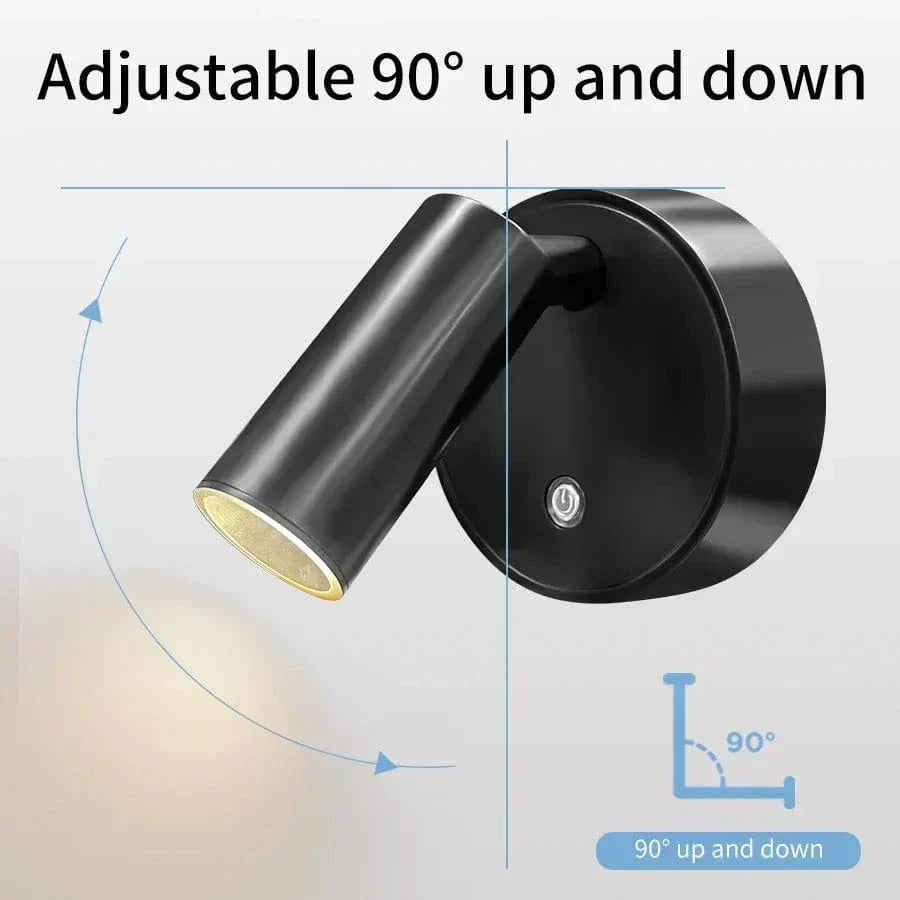 Rechargeable LED Wall Light with 360° Rotation & Touch Control