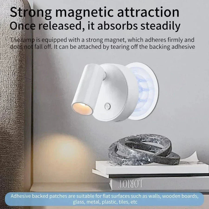 Rechargeable LED Wall Light with 360° Rotation & Touch Control