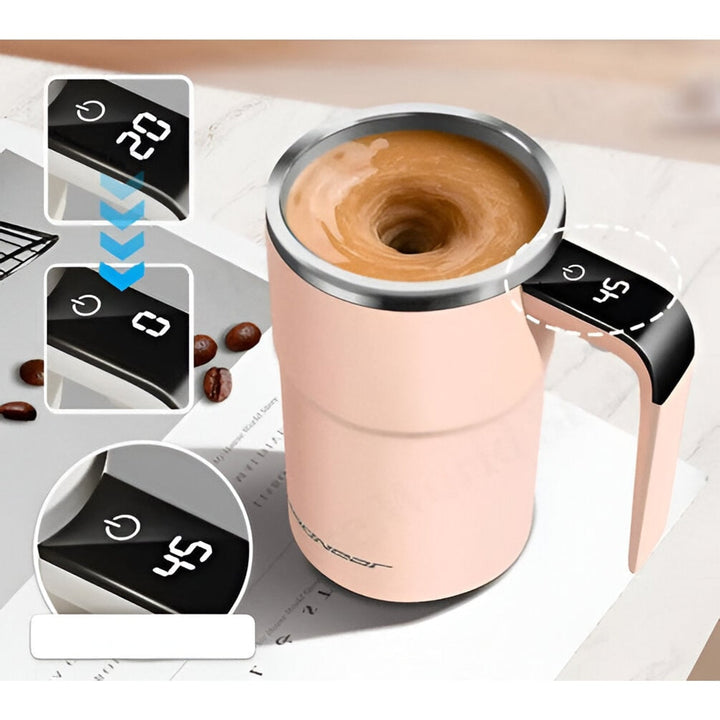Rechargeable Self-Stirring Mug With Temperature Display