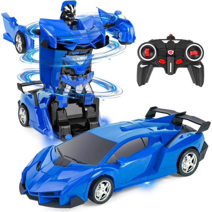 Boys' 2-in-1 RC Transforming Robot Car Toy