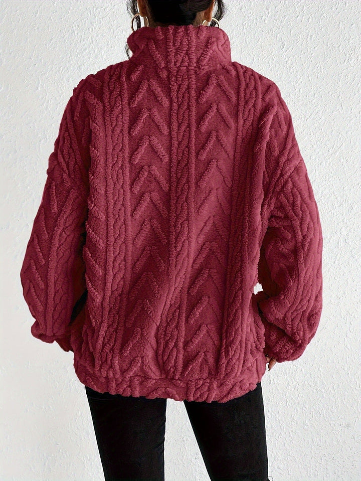 Aila - Fluffy Zip Sweater