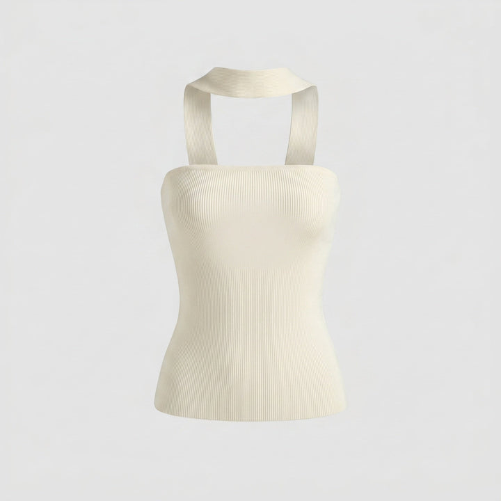Women's Sleeveless Top with Stylish Halter Design, view 5 - Elena Harper