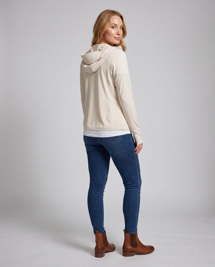Ladies' Breathable Hooded Jacket with Practical Zipper EB
