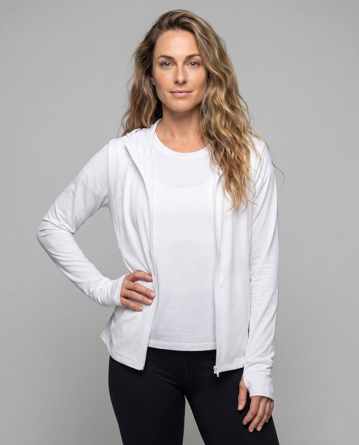 Women's Breathable Hooded Jacket Made from Innovative Material EB