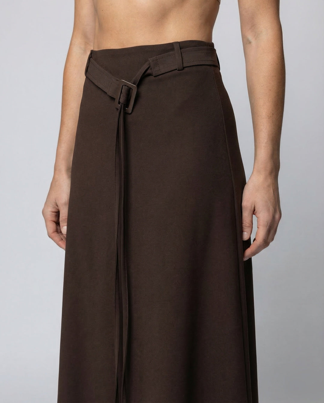 Women's A-Line Skirt with Decorative Ring Belt