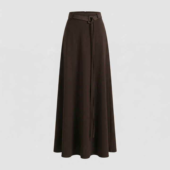 Women's A-Line Skirt with Decorative Ring Belt
