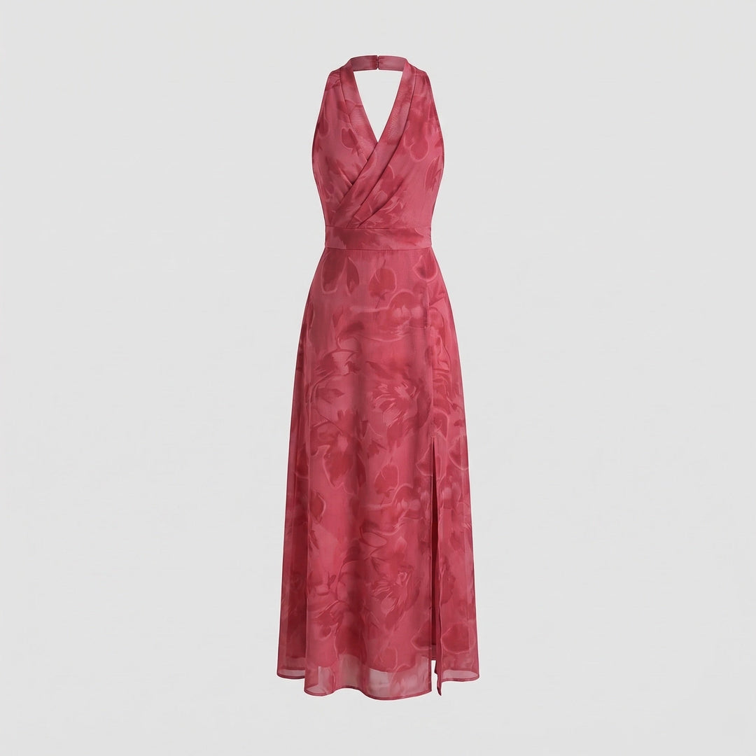 Women's Evening Maxi Dress Silk Look Corset Bodice