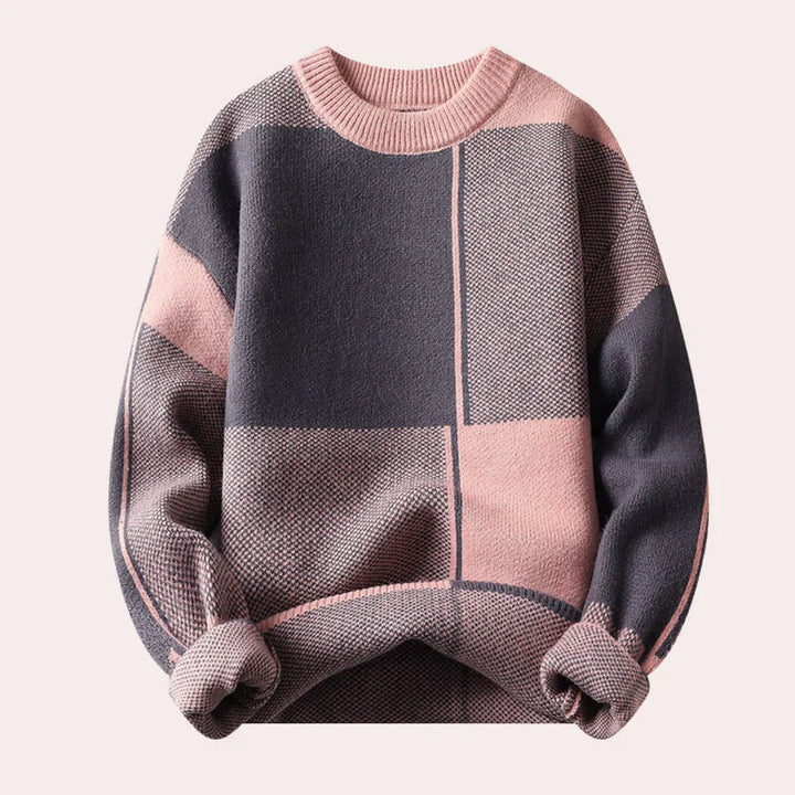 Robert | Men's Color Block Crew Neck Sweater