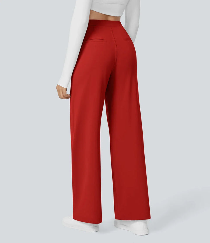 Allegra Smooth Casual Pants, view 3 - Elena Harper