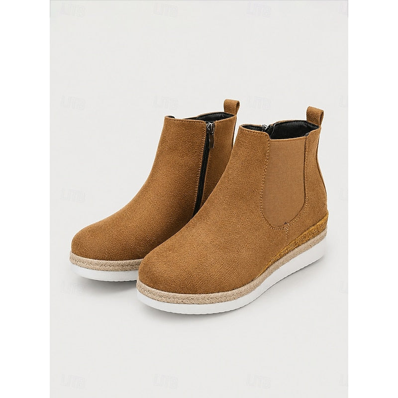 Felicity | Women's Wedge Chelsea Ankle Boots with Side Gussets