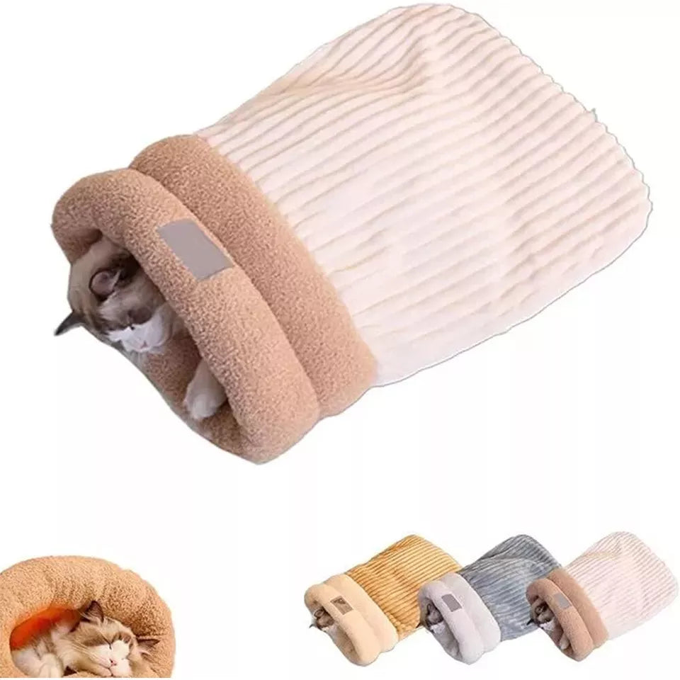 Comfortable Cat Sleeping Bag - Cozy Pet Hideaway Bed