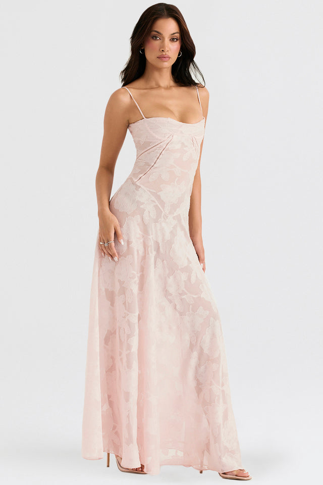 Long Lace Dress with Shiny Fabric | Ideal for Spring and Summer