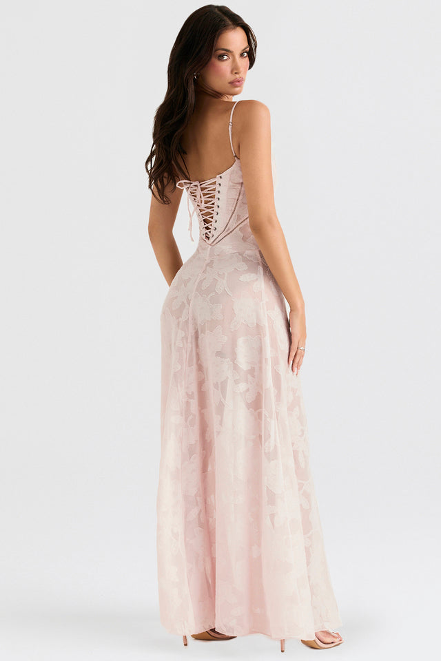 Long Lace Dress with Shiny Fabric | Ideal for Spring and Summer