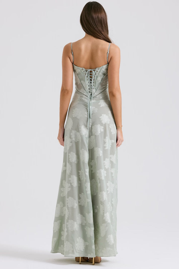 Long Lace Dress with Shiny Fabric | Ideal for Spring and Summer