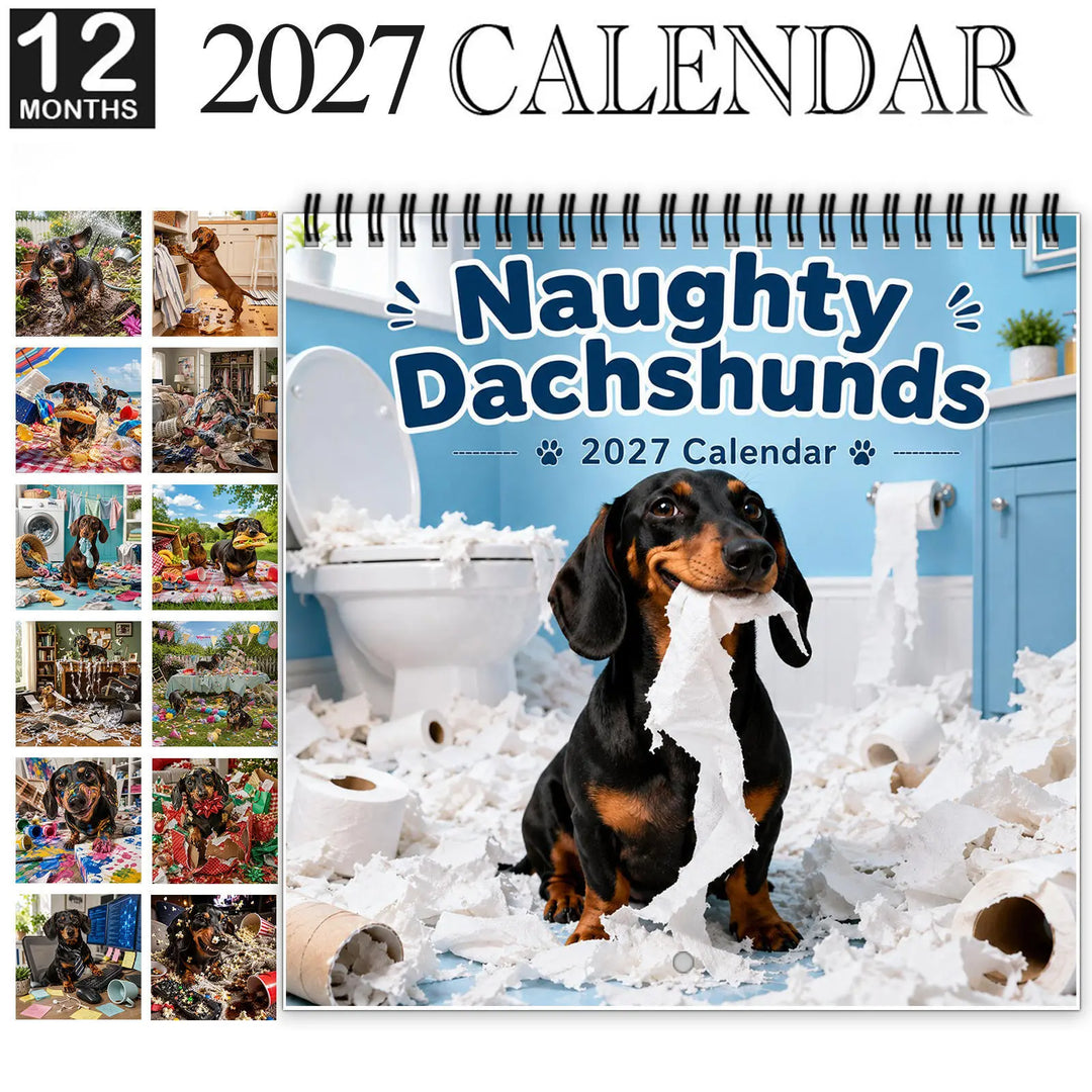 Dapper Dachshunds Funny Dachshund Wall Calendar - Elena Harper