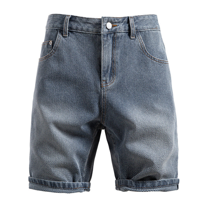 Men's Straight Cut Buttoned Denim Shorts - Elena Harper