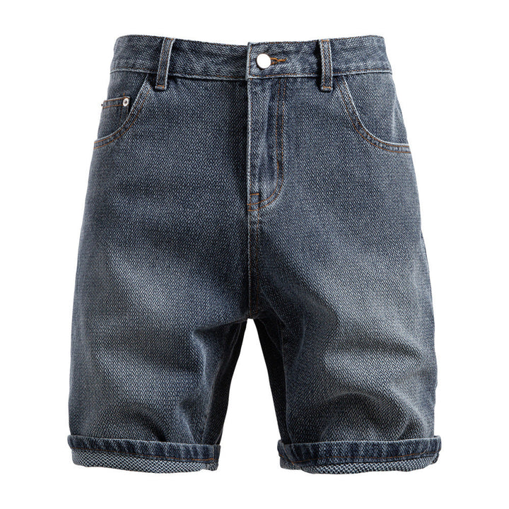 Men's Straight Cut Buttoned Denim Shorts - Elena Harper