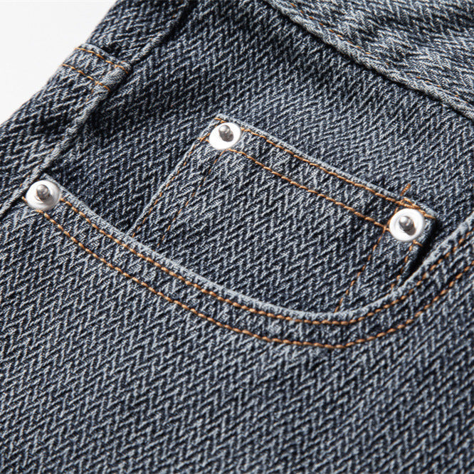 Men's Straight Cut Buttoned Denim Shorts - Elena Harper