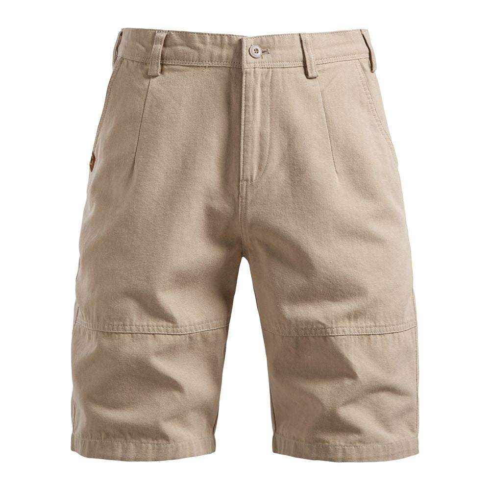 Men's Straight Cut Buttoned Canvas Shorts - Elena Harper