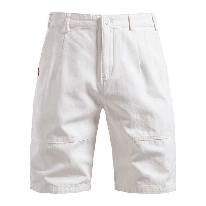 Men's Straight Cut Buttoned Canvas Shorts - Elena Harper