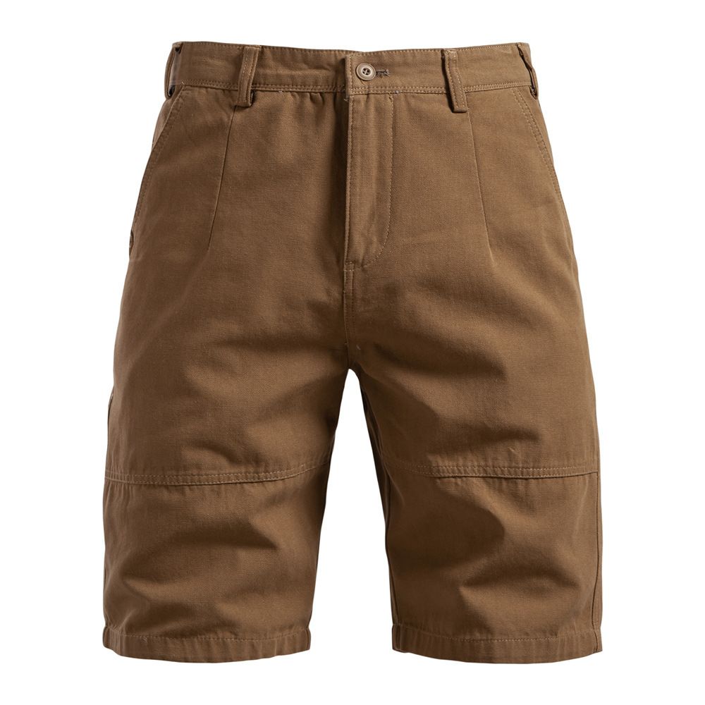 Men's Straight Cut Buttoned Canvas Shorts - Elena Harper