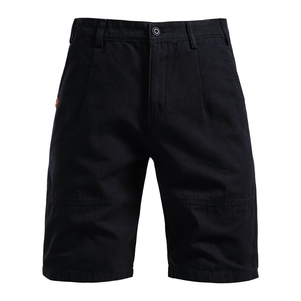 Men's Straight Cut Buttoned Canvas Shorts - Elena Harper