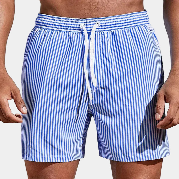 Striped Men's Shorts with Drawstring