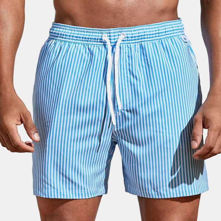 Striped Men's Shorts with Drawstring