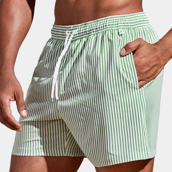 Striped Men's Shorts with Drawstring