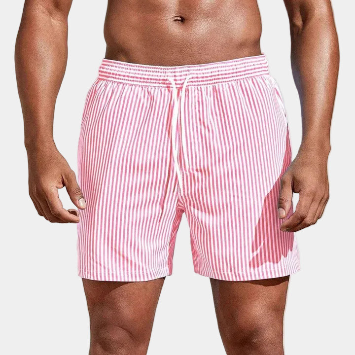 Striped Men's Shorts with Drawstring