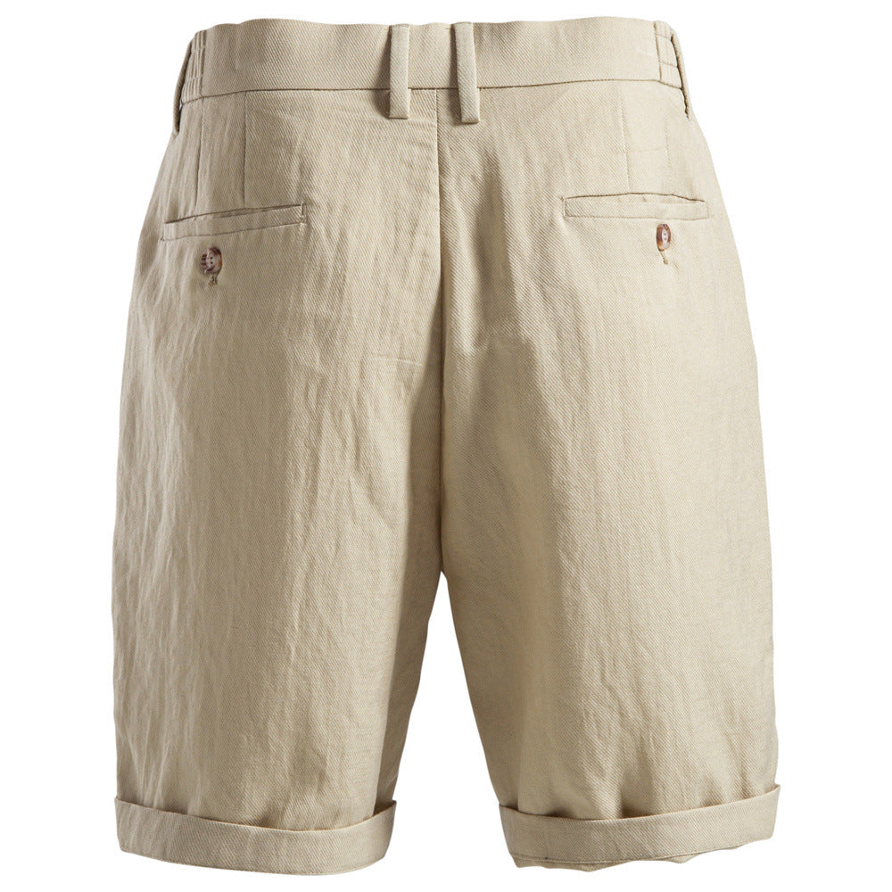 Men's Short Straight Cut with Elastic Buttoned Waist - Elena Harper