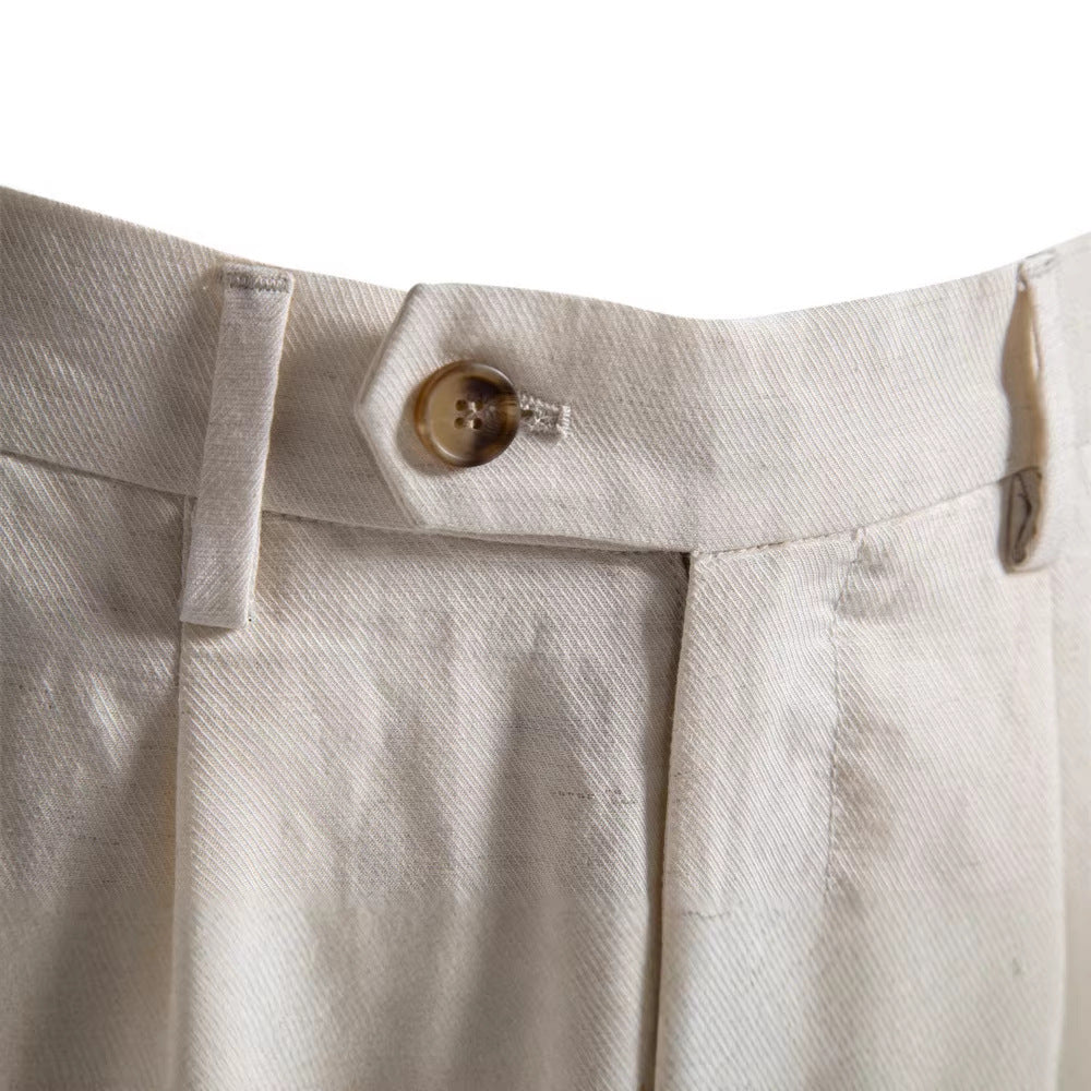 Men's Short Straight Cut with Elastic Buttoned Waist - Elena Harper