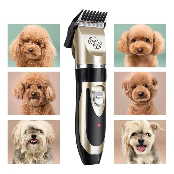 Silent Dog Grooming Trimmer Set with Adjustable Combs