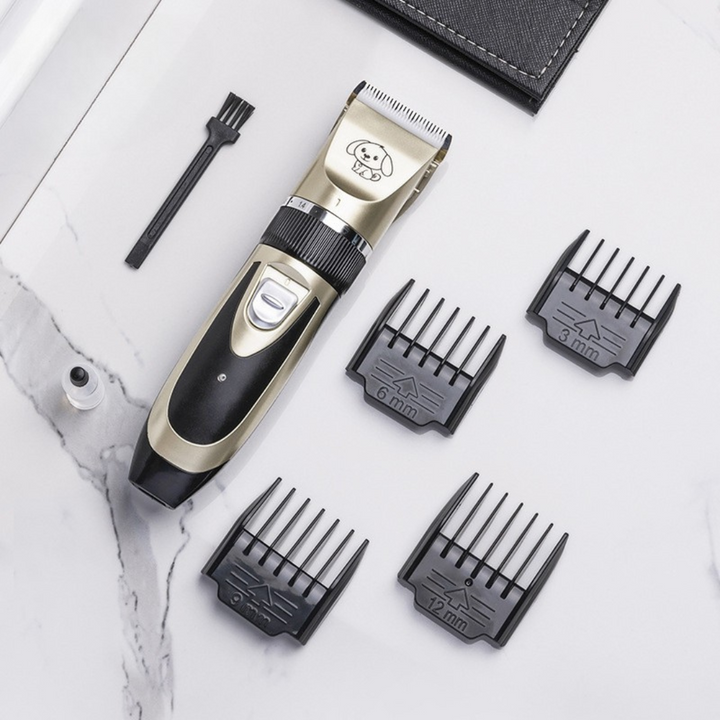 Silent Dog Grooming Trimmer Set with Adjustable Combs