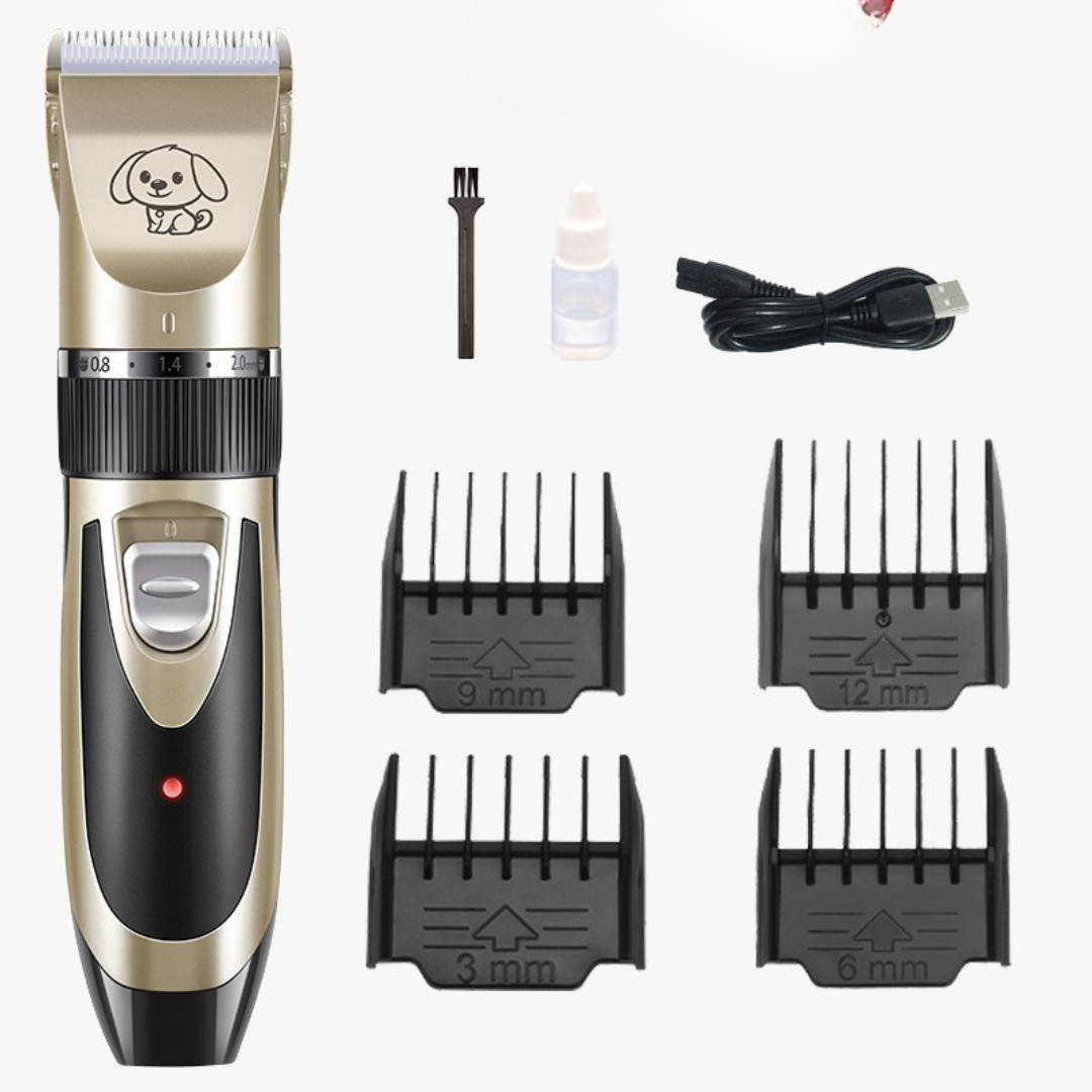 Silent Dog Grooming Trimmer Set with Adjustable Combs
